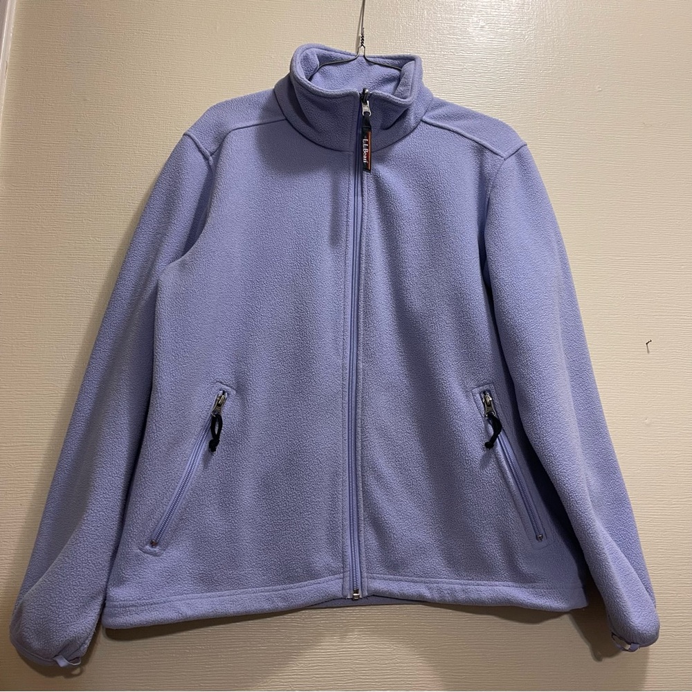 LL Bean Fleece Full Zip Sweatshirt Jacket Women's Medium Lilac Purple 0WV97